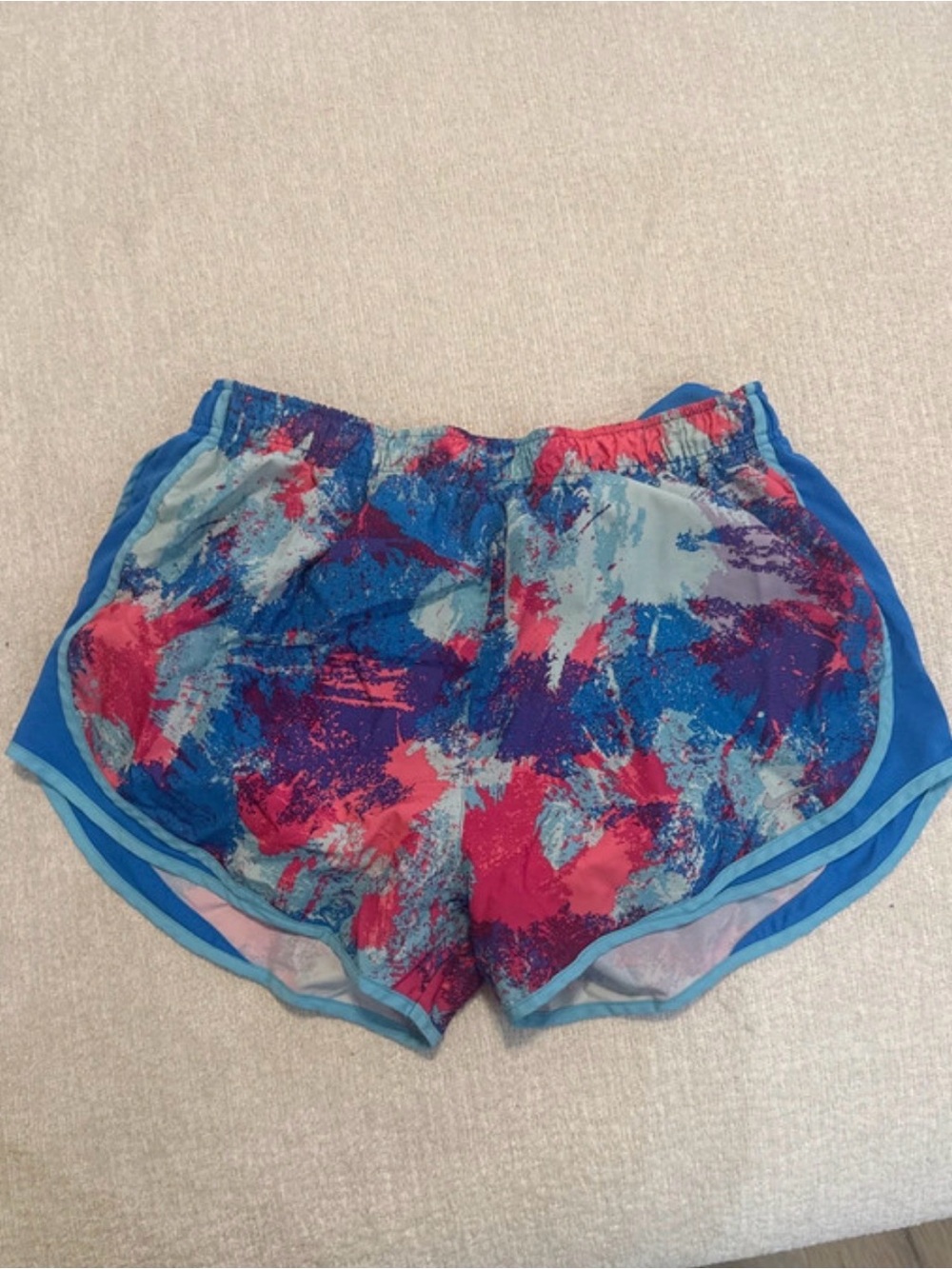 NIKE Women’s Blue Multicolor Athletic Running Shorts